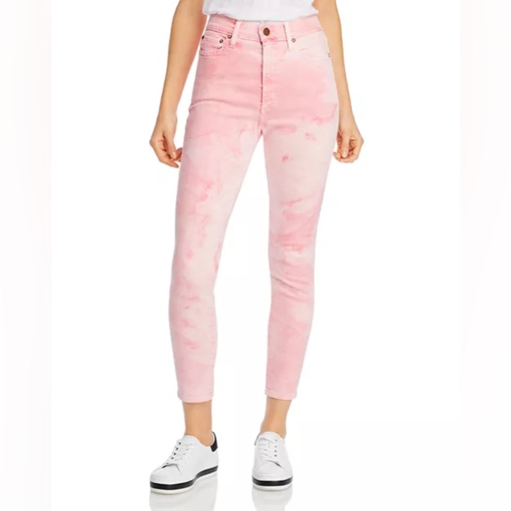 Alice + Olivia Pink Acid Wash Skinny Jeans